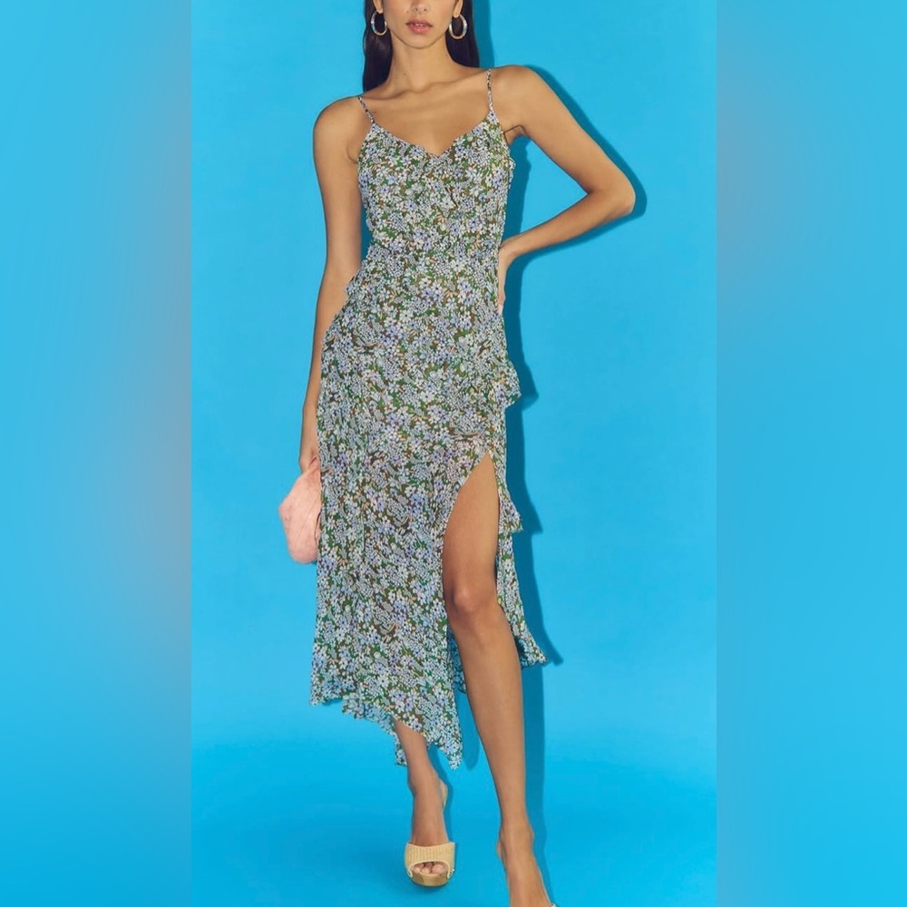 Veronica Beard Avenel Asymmetric Silk Floral Maxi Dress Size 12